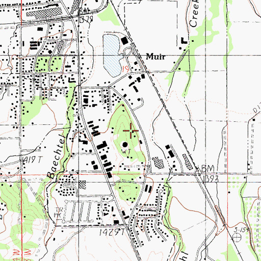 Topographic Map of Willits Senior Citizens Center, CA