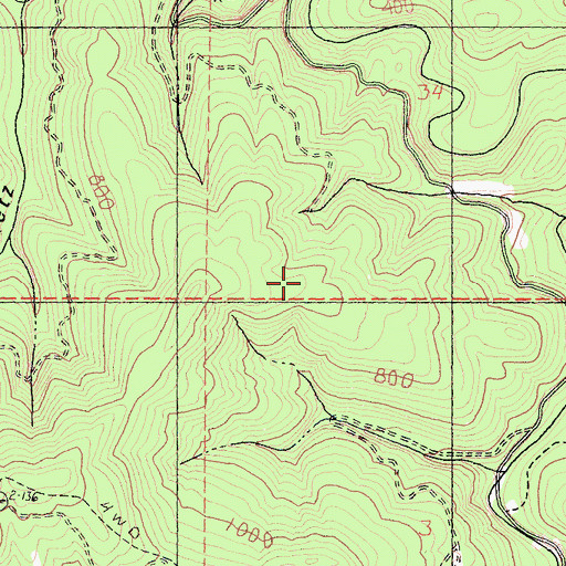 Topographic Map of Yordis Bark Camp (historical), CA