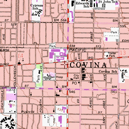 Topographic Map of City Park, CA