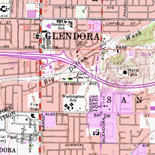 Topographic Map of Dawson Park, CA