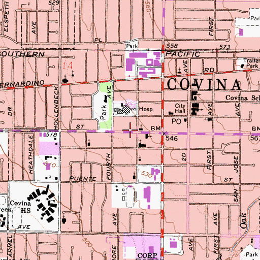 Topographic Map of Holy Trinity Episcopal Church, CA