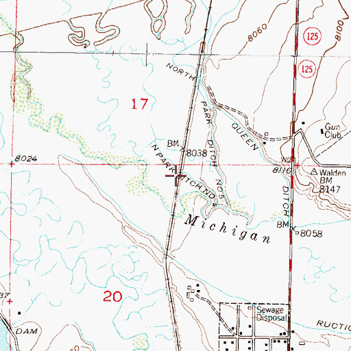 Topographic Map of North Park Ditch Number 4, CO