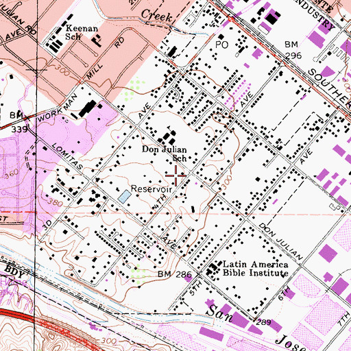 Topographic Map of Avocado Heights, CA