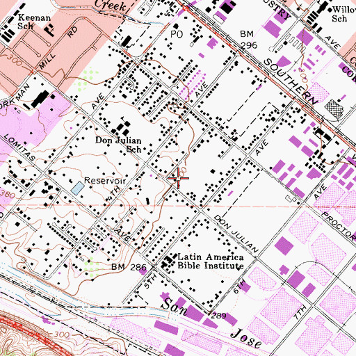 Topographic Map of Avocado Heights Park, CA