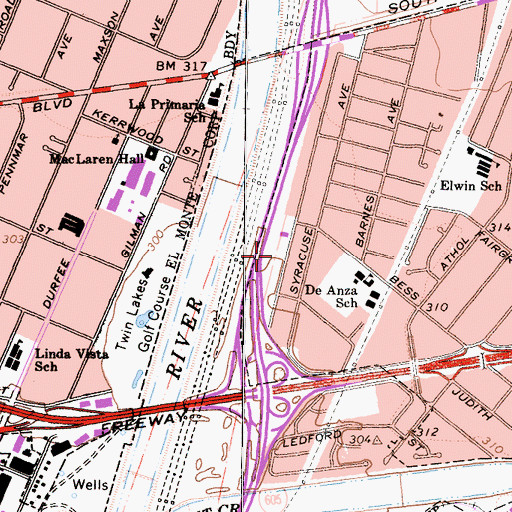 Topographic Map of Barnes Park, CA