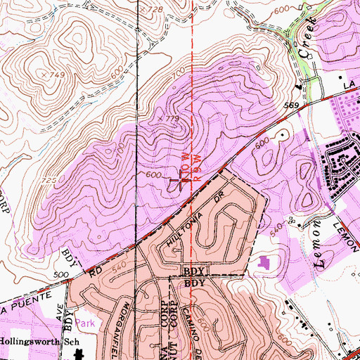 Topographic Map of Butterfield Park, CA