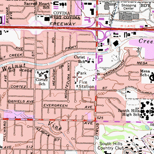 Topographic Map of Cortez Park, CA