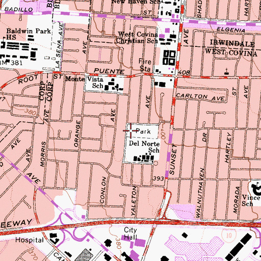 Topographic Map of Del Norte Park, CA