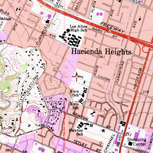 Topographic Map of Manzanita Park, CA