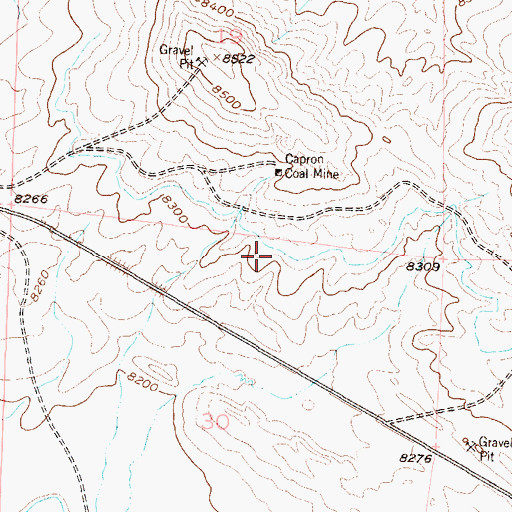 Topographic Map of Capron Mine, CO