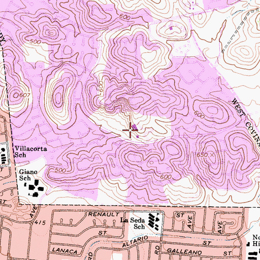 Topographic Map of Shadow Oak Park, CA