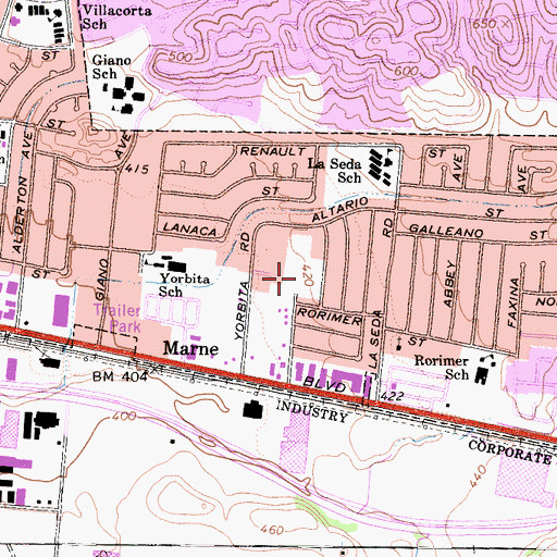 Topographic Map of Sunshine Park, CA