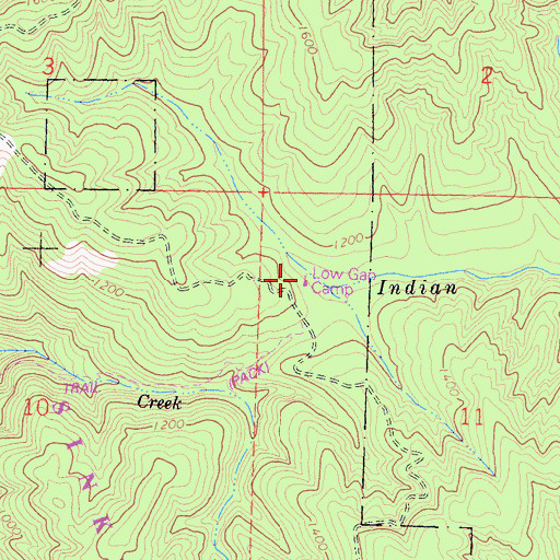 Topographic Map of Low Gap Camp, CA