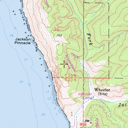 Topographic Map of School Marm Grove, CA