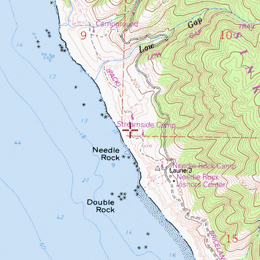 Topographic Map of Streamside Camp, CA