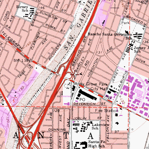 Topographic Map of Bethel Community Church, CA