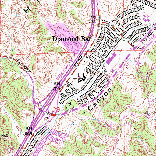 Topographic Map of Castle Rock Elementary School, CA