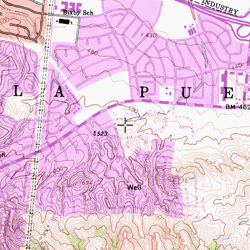 Topographic Map of Country Wood Park, CA