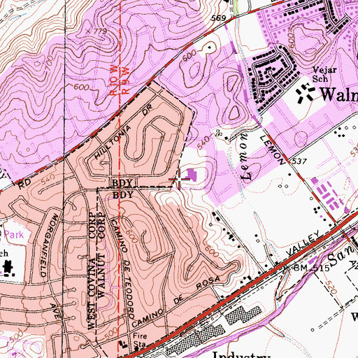 Topographic Map of Cyrus J Morris Elementary School, CA