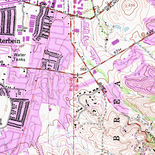 Topographic Map of Fairway Plaza Shopping Center, CA