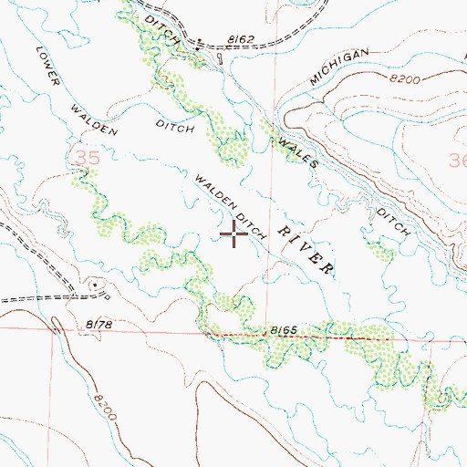 Topographic Map of Walden Ditch, CO