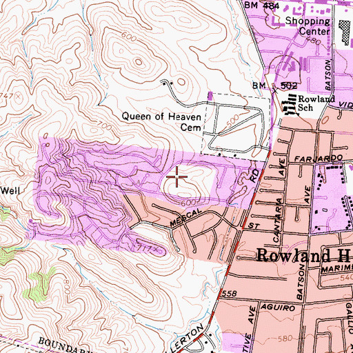 Topographic Map of Gloria Heer Park, CA