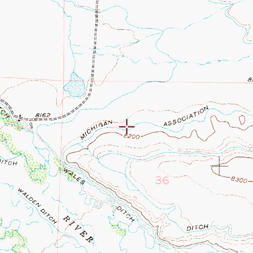 Topographic Map of Michigan Association Ditch, CO