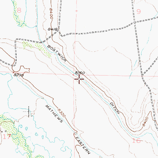 Topographic Map of Bostwick Ditch, CO