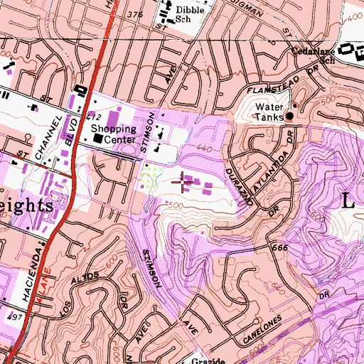 Topographic Map of Mesa Robles Elementary School, CA