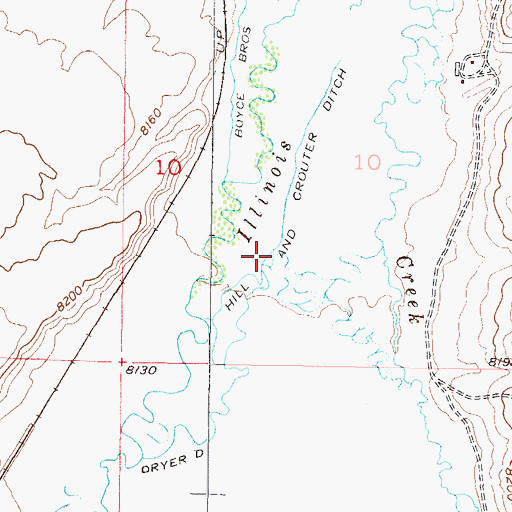 Topographic Map of Hill and Crouter Ditch, CO