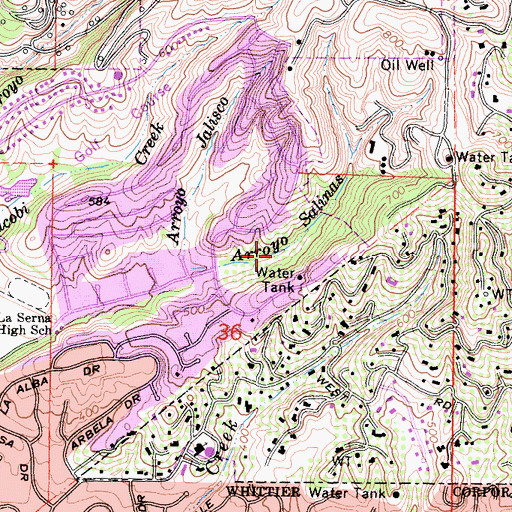 Topographic Map of Murphy Ranch Park, CA