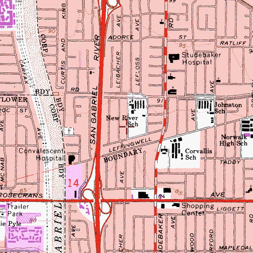 Topographic Map of New River Park, CA