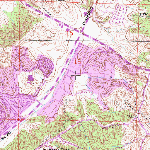 Topographic Map of Quail Summit Elementary School, CA