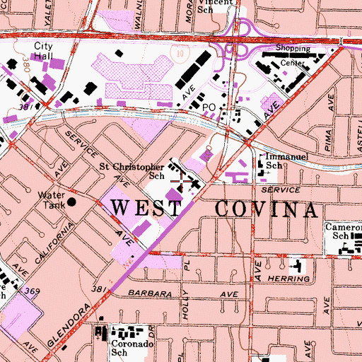 Topographic Map of Saint Christophers Catholic Church, CA