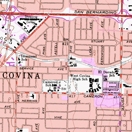 Topographic Map of Saint Marthas Episcopal Church, CA