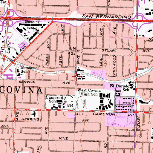 Topographic Map of Saint Marthas School, CA