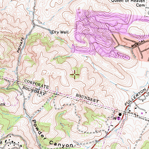 Topographic Map of Trailview Park, CA