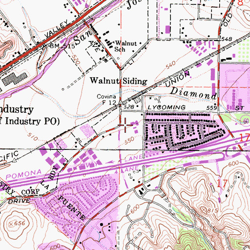 Topographic Map of Walnut Elementary School, CA