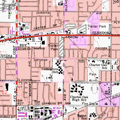 Topographic Map of Word of Faith Christian Center, CA