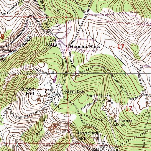 Topographic Map of Glove Hill Mine, CO