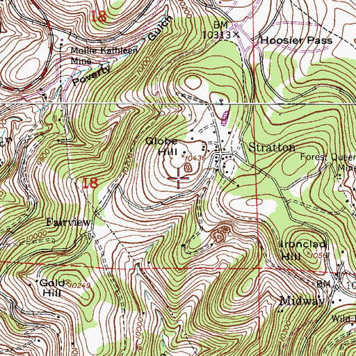 Topographic Map of Deerhorn Mine, CO