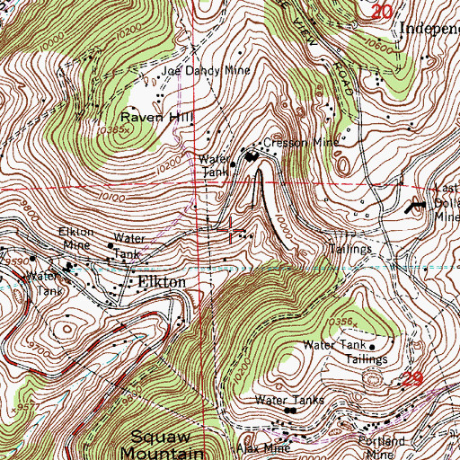 Topographic Map of Ada Bell Number One Mine, CO