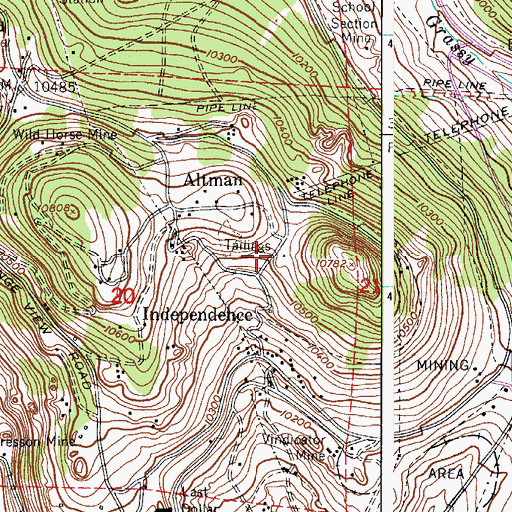 Topographic Map of Atlanta Mine, CO
