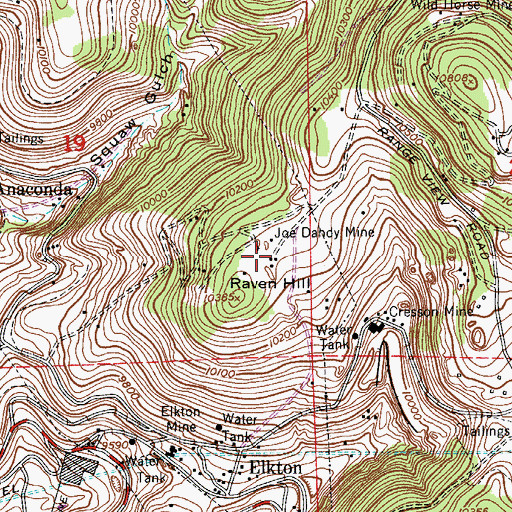 Topographic Map of Allstead Shaft Mine, CO