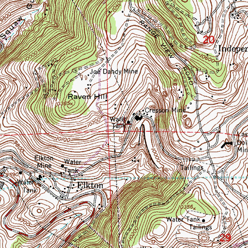 Topographic Map of Alsa R Tunnel Mine, CO