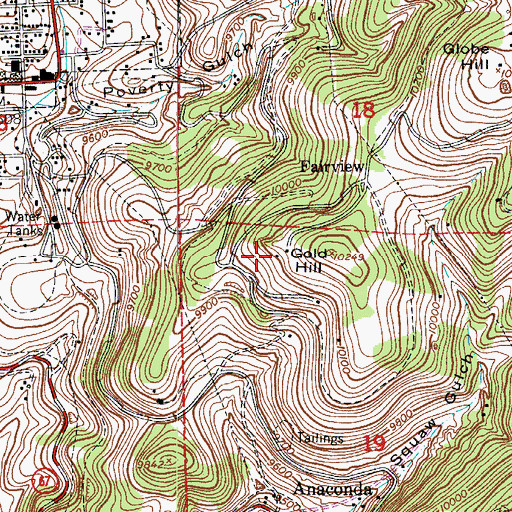 Topographic Map of Anchoria Leland Mine, CO