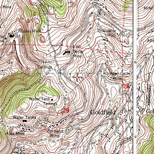 Topographic Map of Andrews Mine, CO