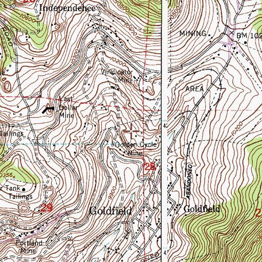 Topographic Map of Anna J Mine, CO