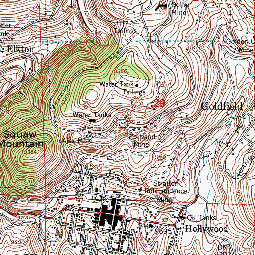 Topographic Map of Anna Lee Mine, CO