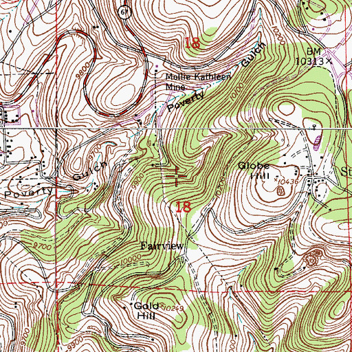 Topographic Map of Apex Mine, CO